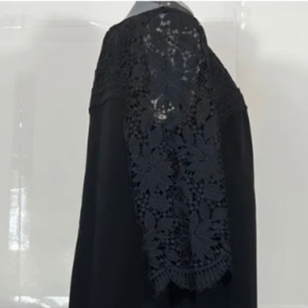 Talbots RSVP NWOT Sz 14W Illusion Floral Lace 3/4 Sleeves Dress - Picture 11 of 11